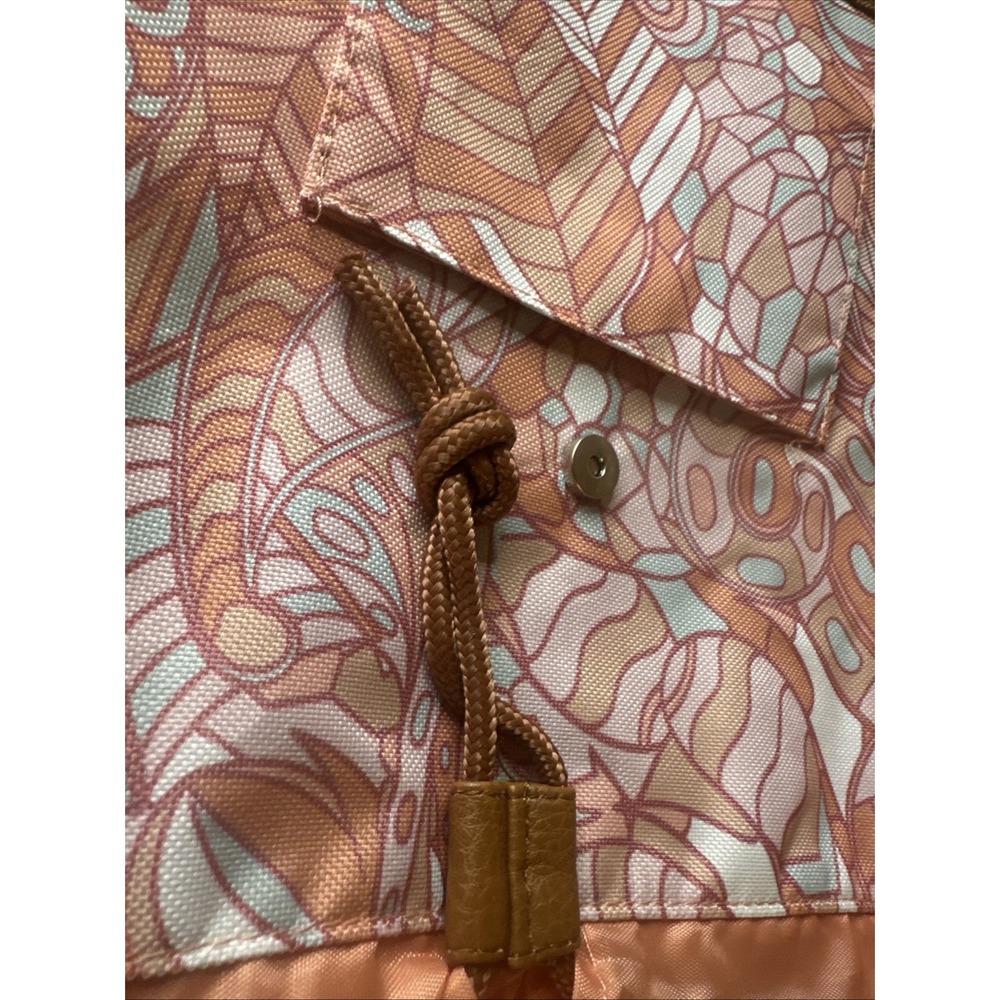 Abstract Peach Drawstring Snap Flap Printed Canva… - image 4